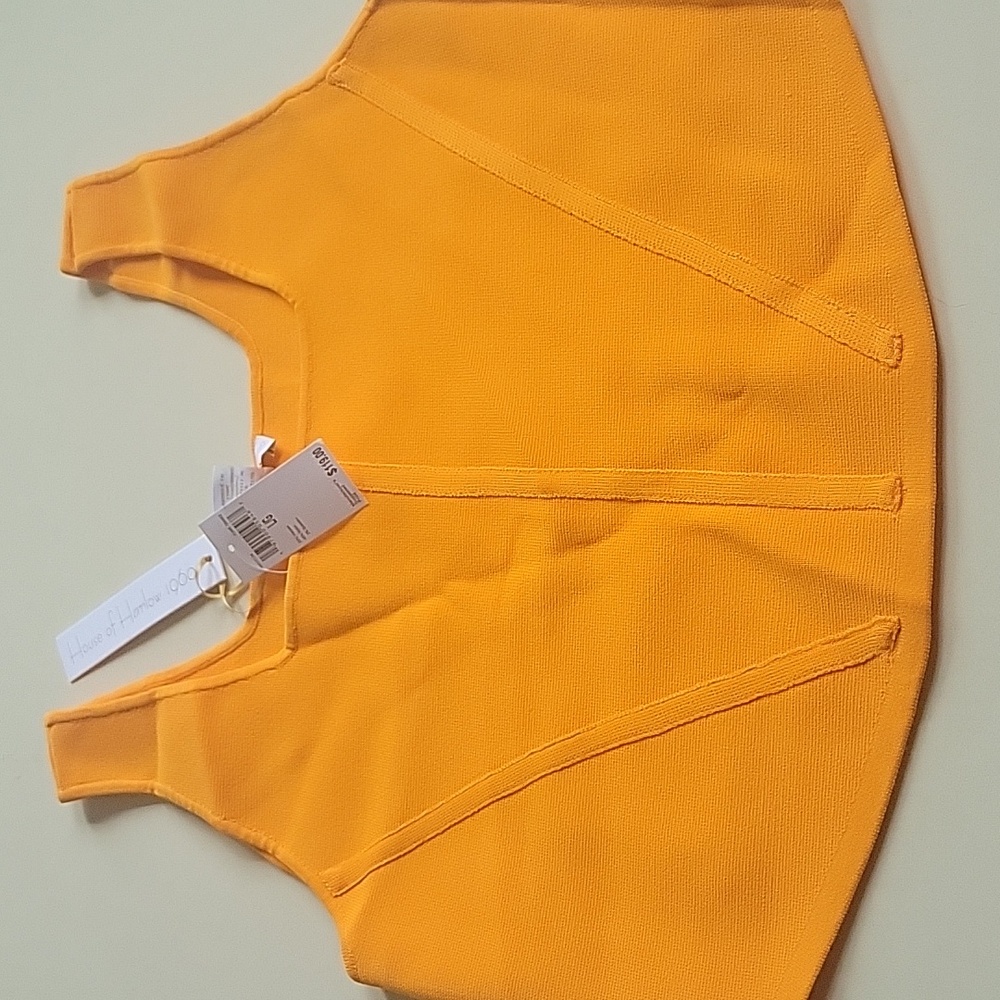 HOUSE OF HARLOW CORSET Style Cropped Tank Size L Flame Orange - Picture 2 of 8